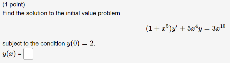 Solved Find the solution to the initial value problem | Chegg.com