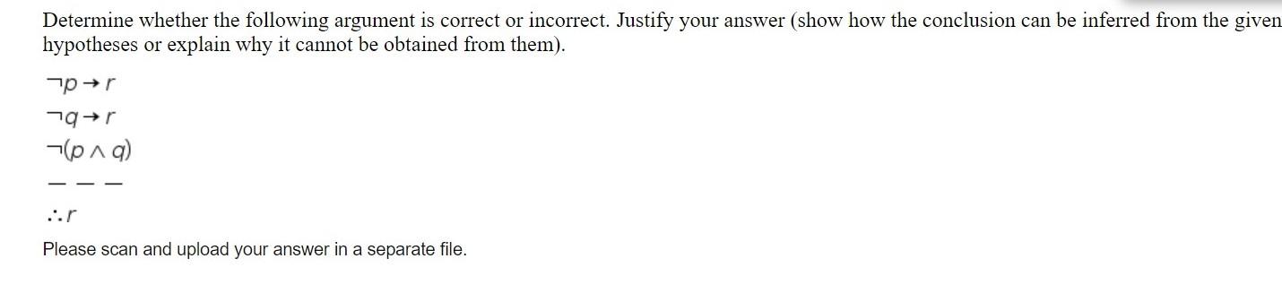 Solved Determine whether the following argument is correct | Chegg.com