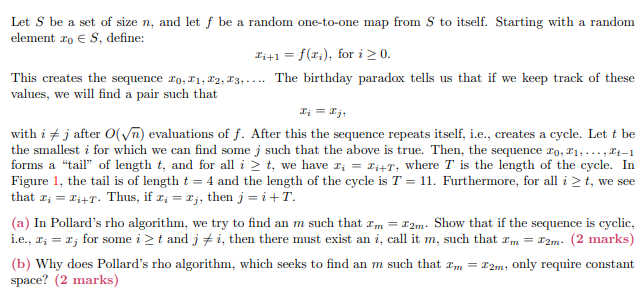 Solved Let S Be A Set Of Size N And Let F Be A Random On Chegg Com