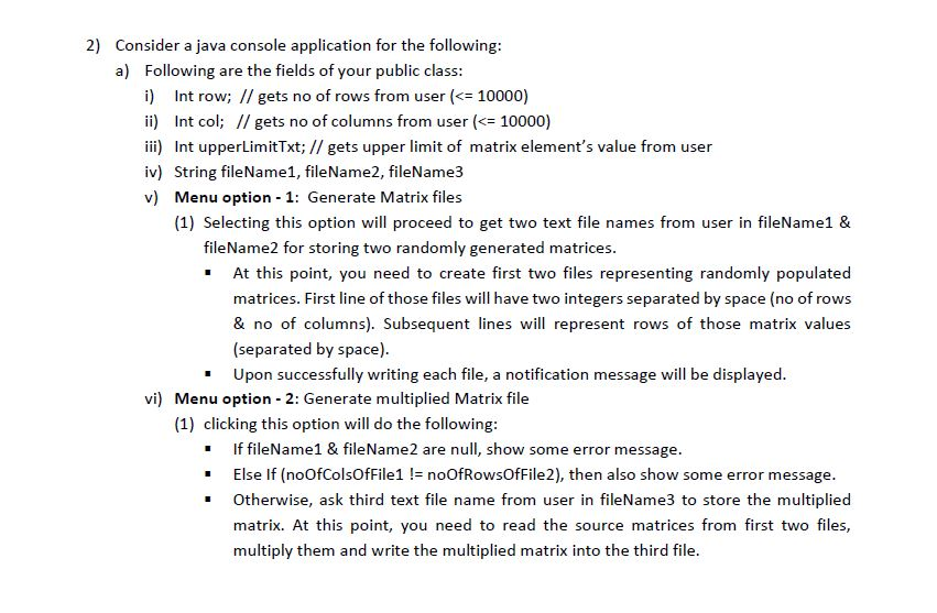 2) Consider a java console application for the | Chegg.com