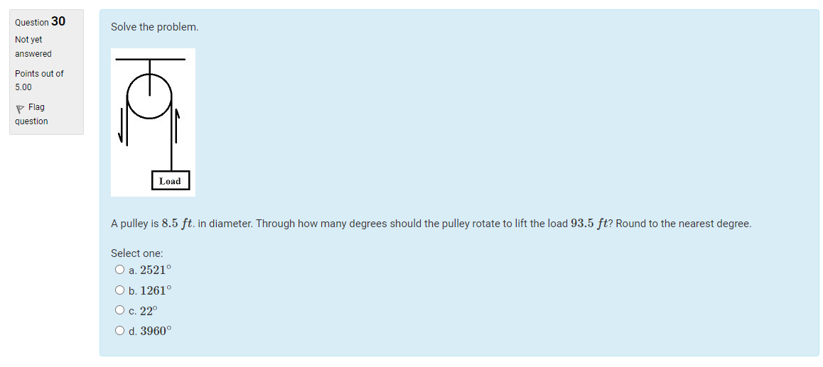 Solved Question 30 Solve the problem. Not yet answered | Chegg.com