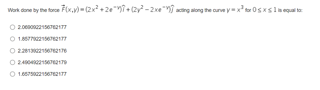 Solved Work done by the force | Chegg.com