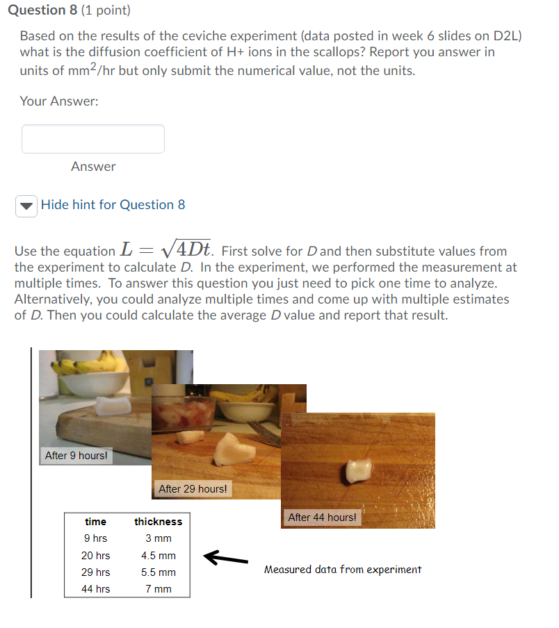 Question 8 (1 point) Based on the results of the | Chegg.com