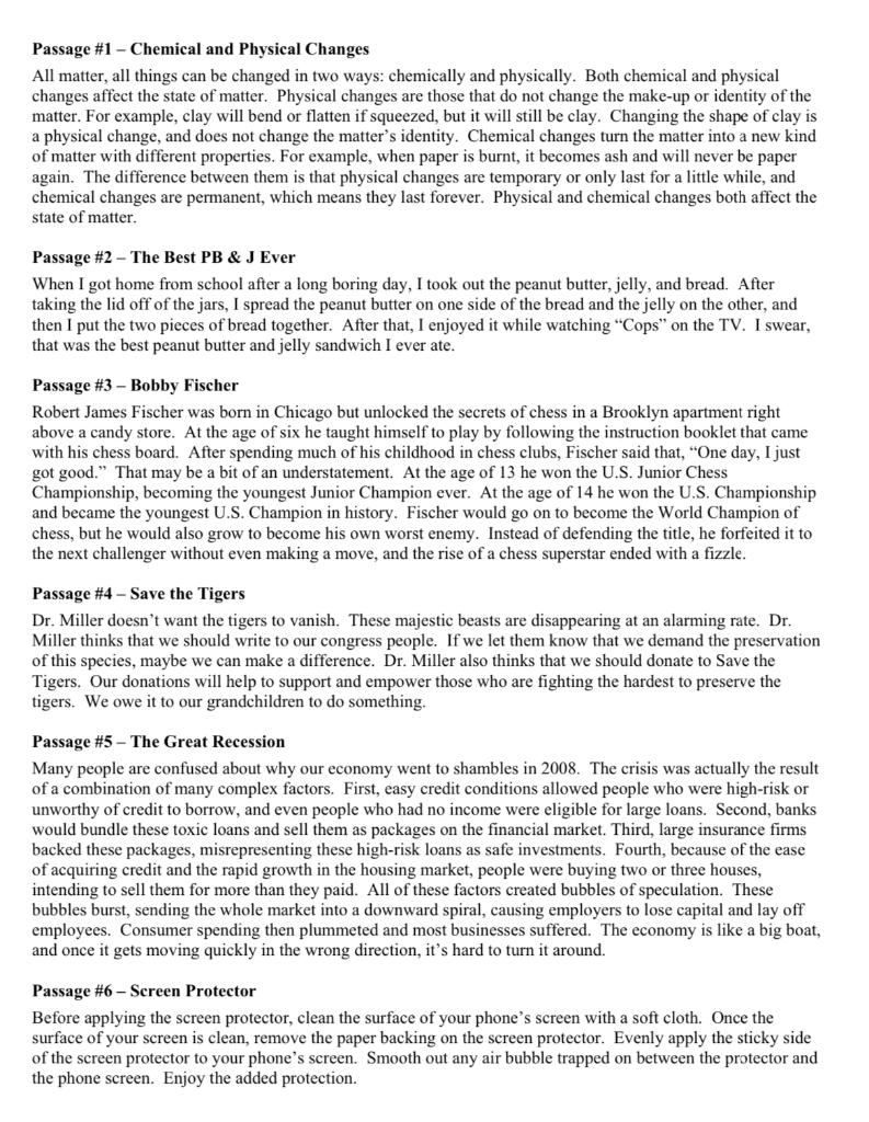 Identifying Text Structure 1 Name Directions Read