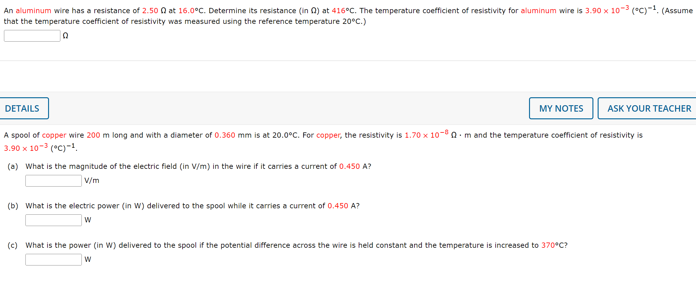 Solved ∫Ω 3.90×10−3(∘c)−1. (a) What Is The Magnitude Of The 