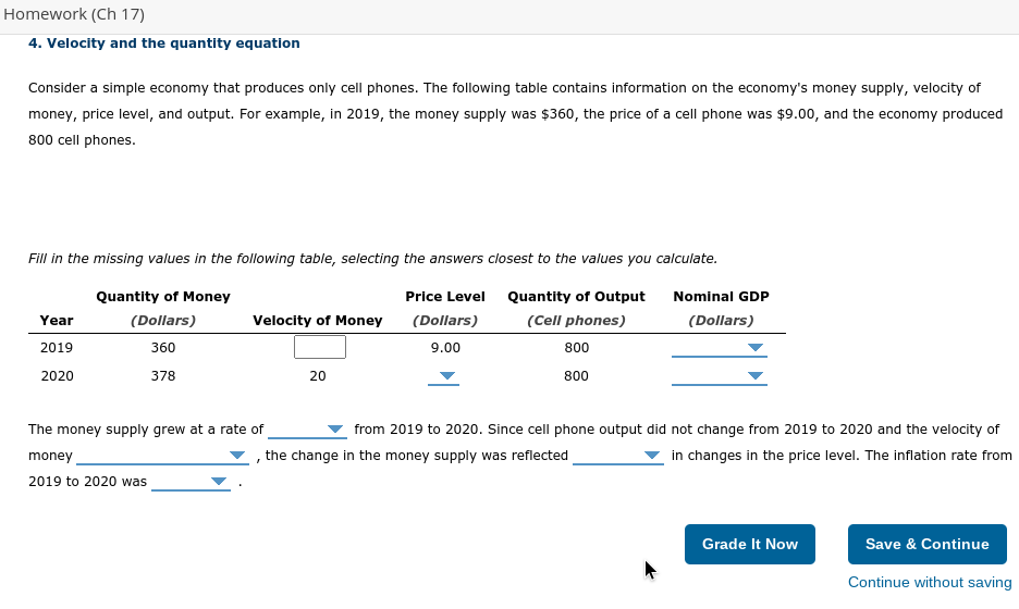 Solved Homework (Ch 17) 4. Velocity and the quantity | Chegg.com