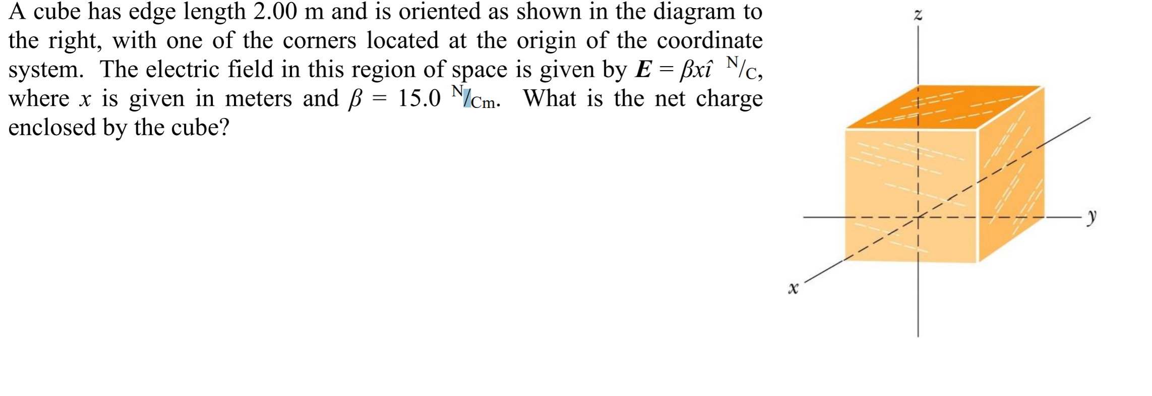 Solved N A Cube Has Edge Length 200 M And Is Oriented As 6282