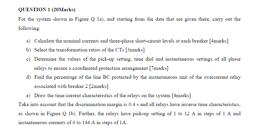 QUESTION 1 (20Marks) For the system shown in Figure Q | Chegg.com