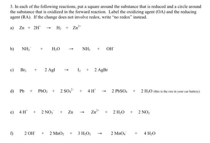 Solved 3. In Each Of The Following Reactions, Put A Square 