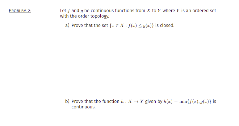 Solved Let F And G Be Continuous Functions From X To Y Where | Chegg.com