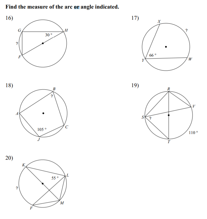 Solved Title: Central And Inscribed Angles Find The Measure 