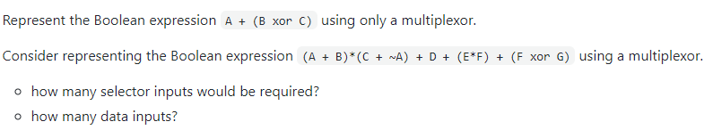 Solved Represent The Boolean Expression A + (B Xor C) Using | Chegg.com