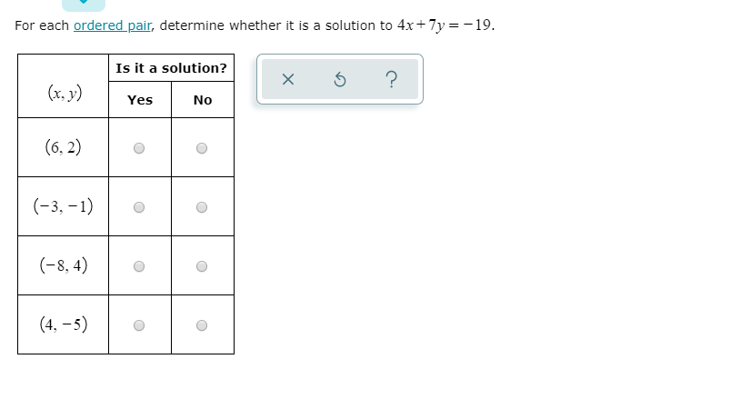 Solved For Each Ordered Pair Determine Whether It Is A Chegg Com