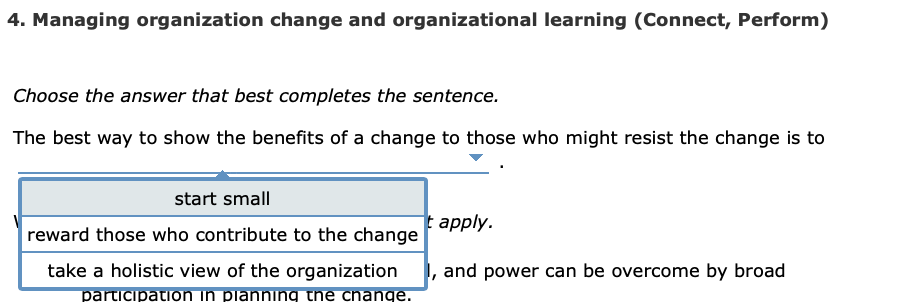 Solved 4. Managing Organization Change And Organizational | Chegg.com