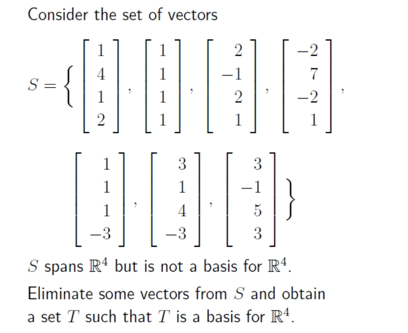 Solved Consider the set of vectors | Chegg.com