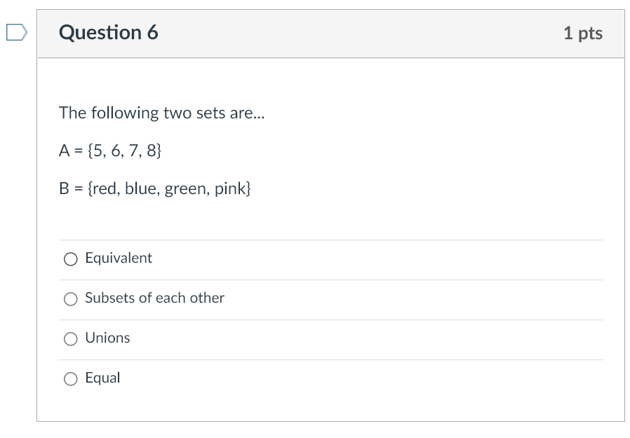 Solved The following two sets are... A={5,6,7,8} B={ red, | Chegg.com