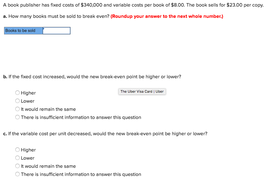 Solved A Book Publisher Has Fixed Costs Of $340,000 And | Chegg.com