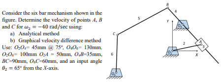 Solved 5 Consider the six bar mechanism shown in the figure. | Chegg.com