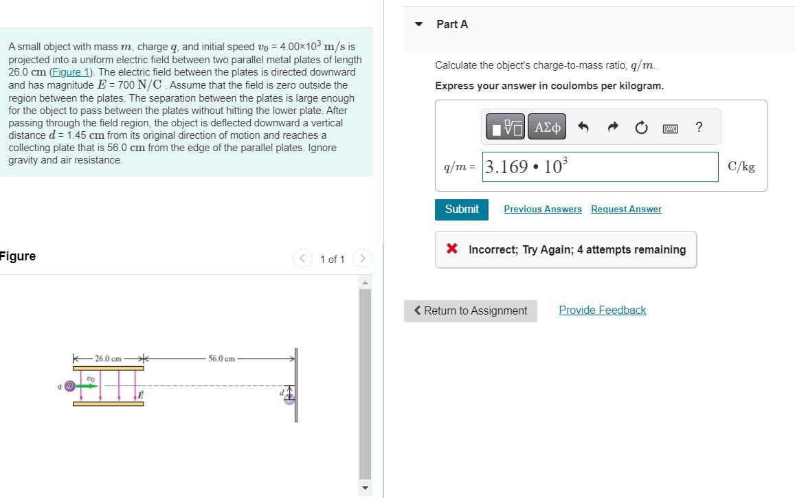 Solved A small object with mass m, charge q, and initial