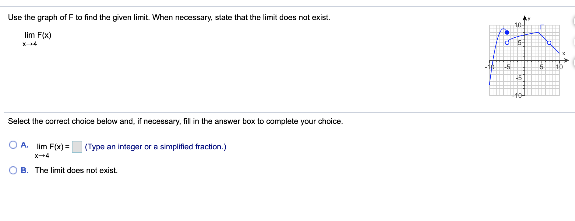 Solved Use the graph of F to find the given limit. When | Chegg.com