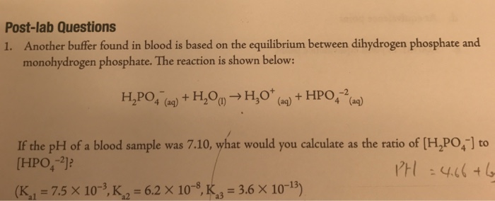 Solved Another buffer found in blood is based on the | Chegg.com