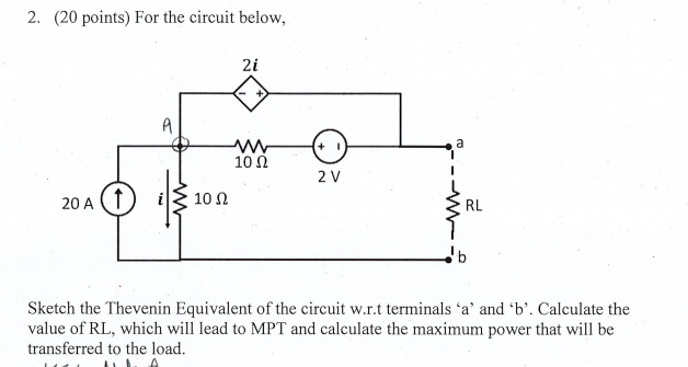 Solved 2. (20 points) For the circuit below, Sketch the | Chegg.com