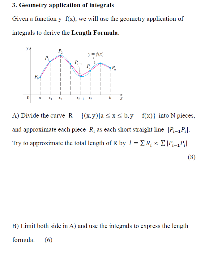 Integrals Using Geometry Solved 3. Geometry application of integrals Given a function | Chegg.com