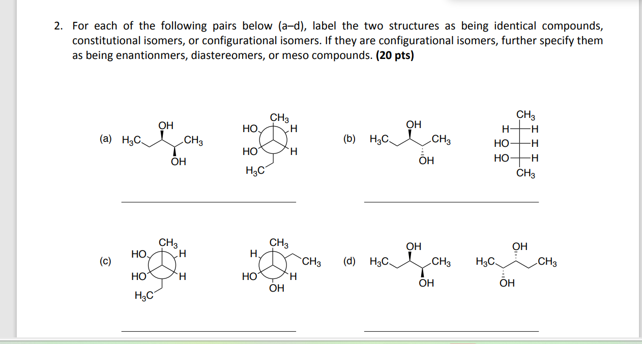 Solved For each of the following pairs below ( a-d ), ﻿label | Chegg.com