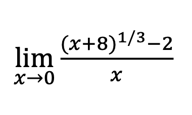 Solved limx→0x(x+8)1/3−2 | Chegg.com