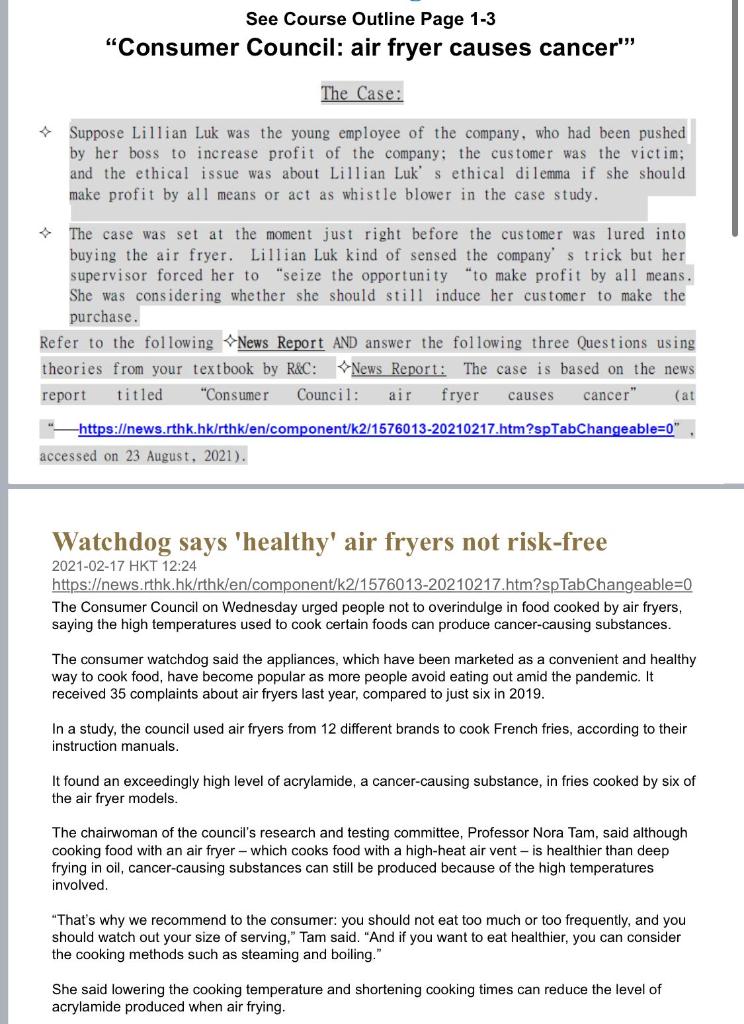 Solved See Course Outline Page 13 "Consumer Council air