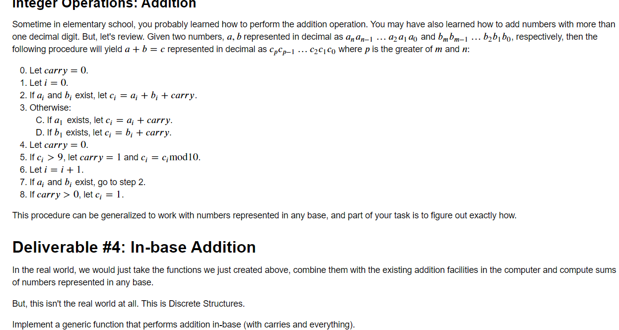 Solved Integer Operatiohs: Addition Sometime in elementary | Chegg.com
