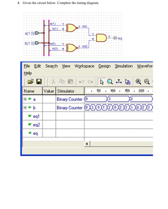 Solved 4. Given the circuit below. Complete the timing | Chegg.com