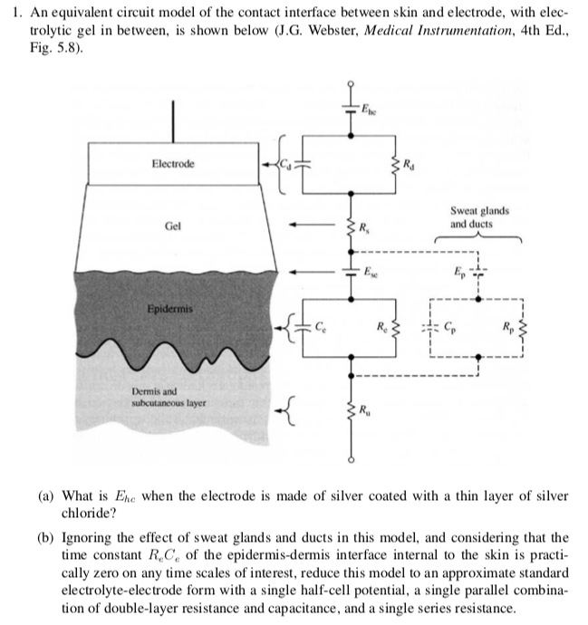 Solved 1. An equivalent circuit model of the contact | Chegg.com