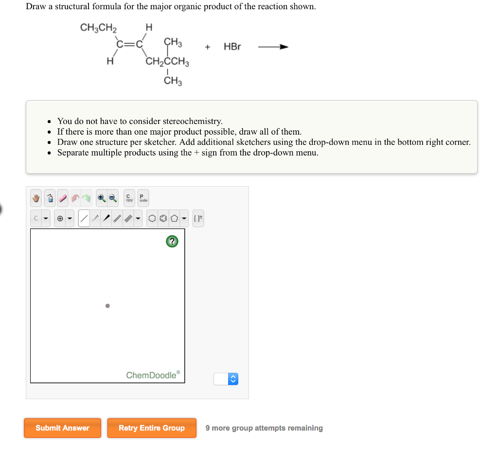 Solved Draw a structural formula for the major organic | Chegg.com