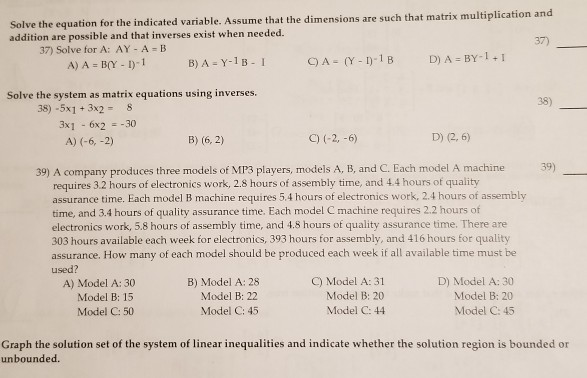 Solved Solve the equation for the indicated variable. Assume | Chegg.com