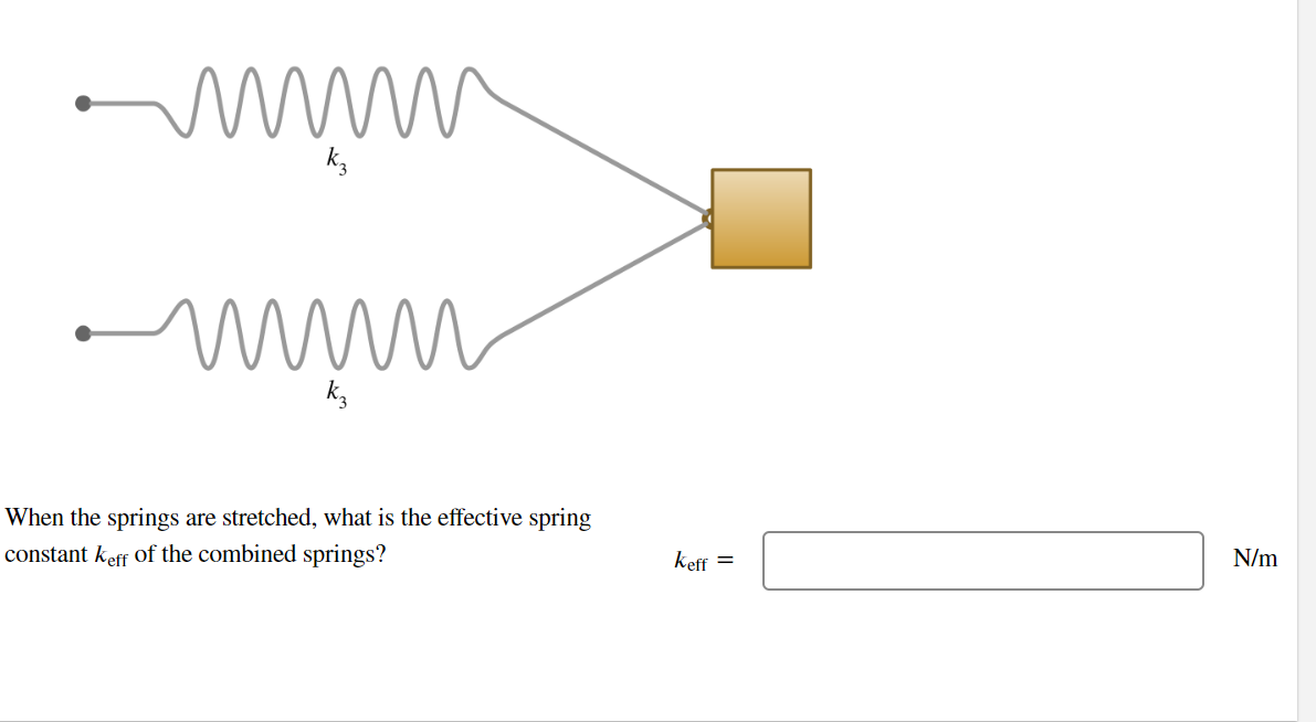When the springs are stretched, what is the effective