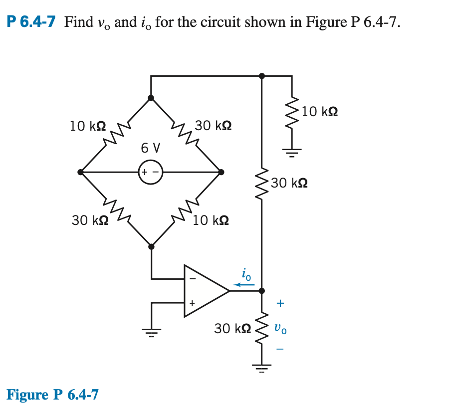 Solved P 6.4-7 Find vo and io for the circuit shown in | Chegg.com