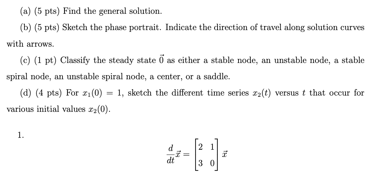 Solved (a) (5 Pts) Find The General Solution. (b) (5 Pts) | Chegg.com