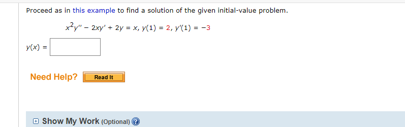 Solved Proceed as in this example to find a solution of the | Chegg.com