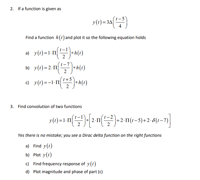 Solved 2. If a function is given as y(1): 3A( 厚 4 Find a | Chegg.com