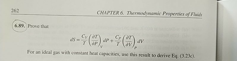 Solved 262 CHAPTER 6. Thermodynamic Properties of Fluids | Chegg.com