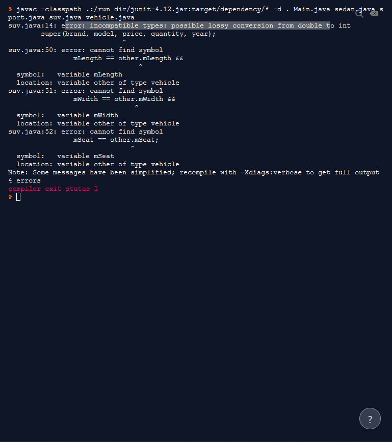 Solved import java.text.NumberFormat; public class suv | Chegg.com