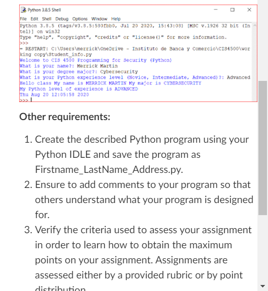 Solved Below Is An Example Of How The Program Should Chegg Com