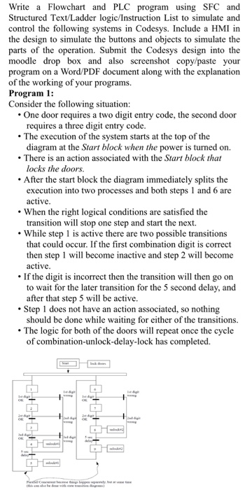 Write a Flowchart and PLC Structured Text/Ladder | Chegg.com