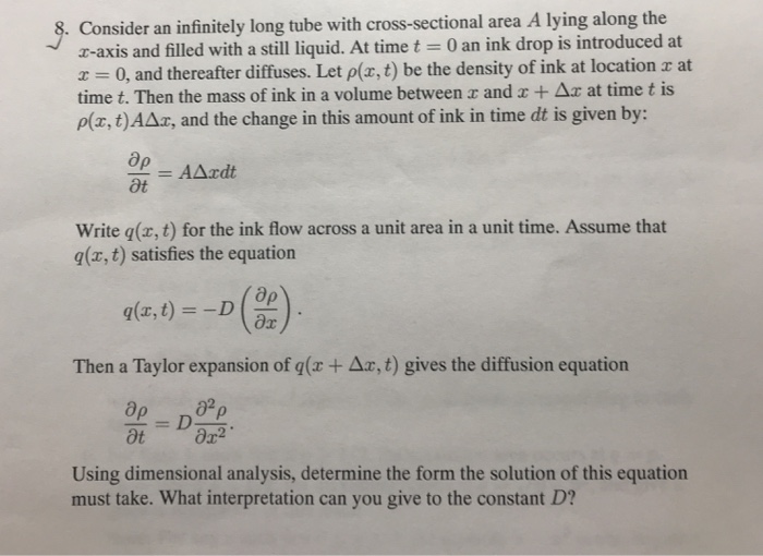 Solved Consider an infinitely long tube with cross-sectional | Chegg.com