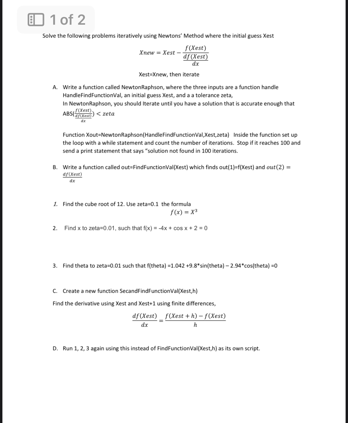 Solved Solve the following problems iteratively using | Chegg.com