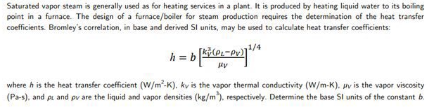 Solved Saturated vapor steam is generally used as for | Chegg.com