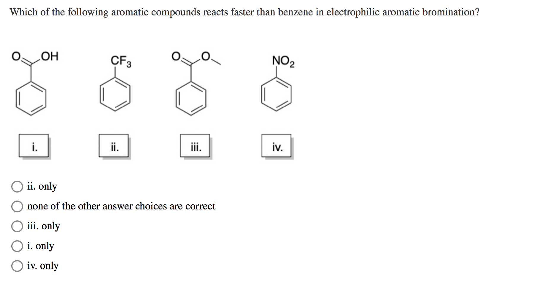 Solved Which of the following aromatic compounds reacts | Chegg.com