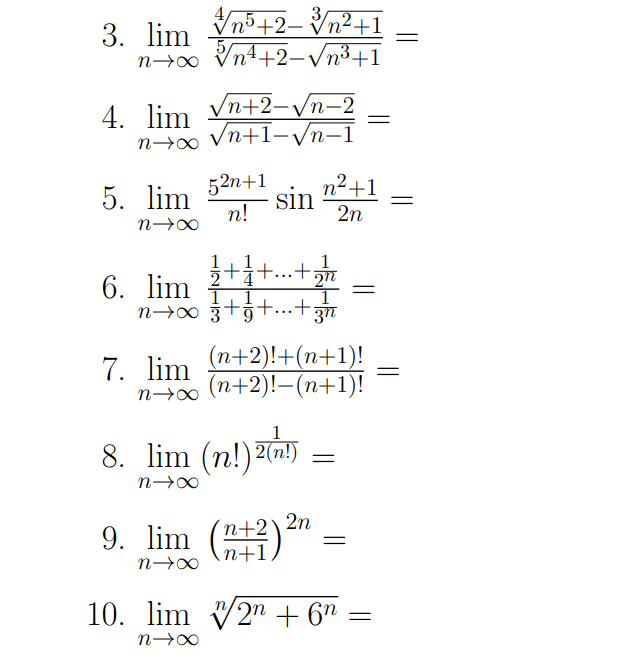 Solved 3. limn→∞5n4+2−n3+14n5+2−3n2+1= 4. | Chegg.com