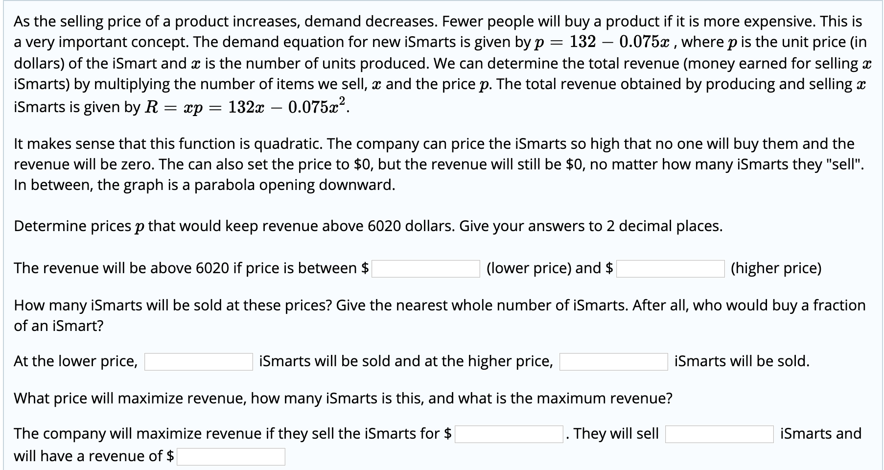 Solved As the selling price of a product increases, demand | Chegg.com